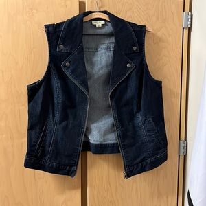 Dark Navy Wash Style & Co Jean Vest Large